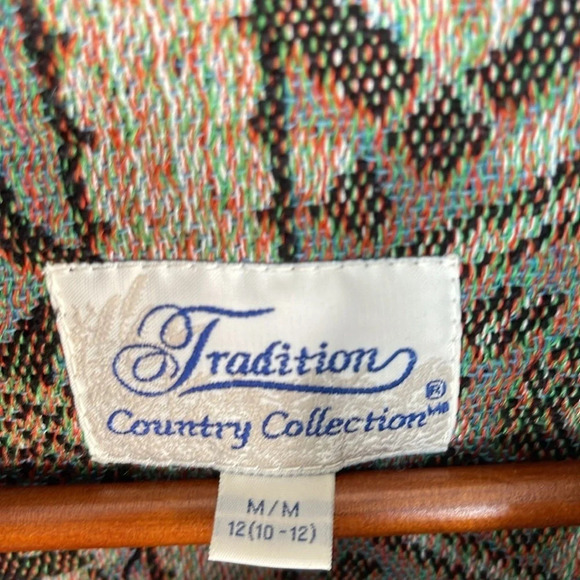 VINTAGE Tradition Country Collection Blue Tapestry Jacket Patchwork M - Picture 7 of 10